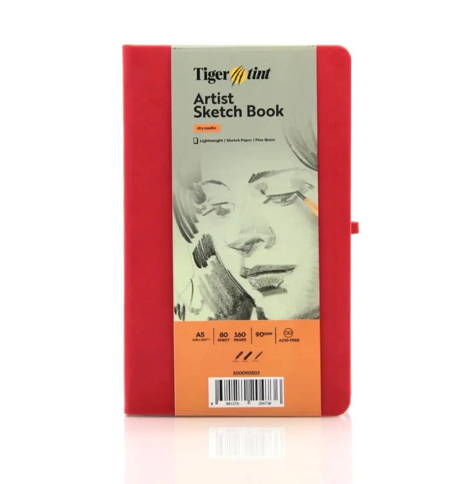 Güven Art Tigertint Eskiz Defteri Sert Kapak 90 Gr A5 80 Yaprak Kırmızı