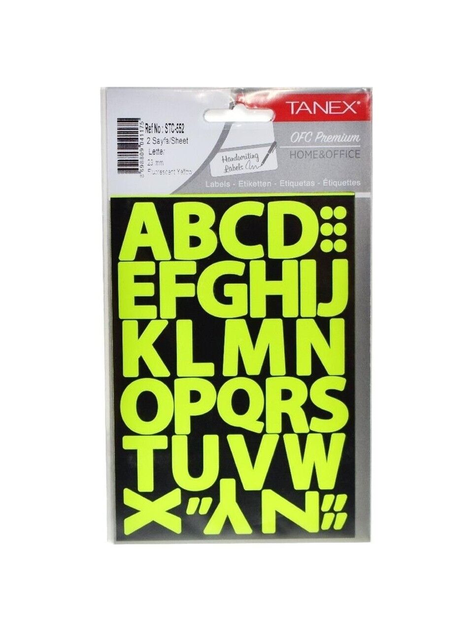 Tanex Stc-552 23Mm Flo Sarı Harf Etiket