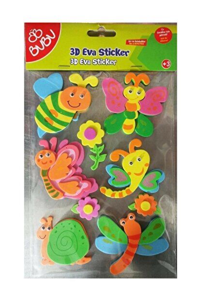 Bu-Bu Eva Sticker 3D Hayvanlar