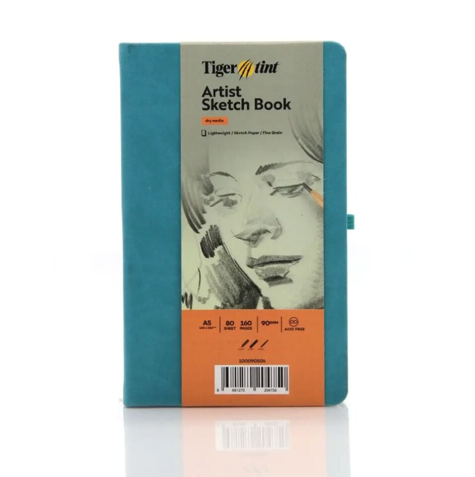 Güven Art Tigertint Eskiz Defteri Sert Kapak 90 Gr A5 80 Yaprak Turkuaz