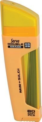 Serve Duble Mekanik Kurşun Kalem Ucu-Silgili 05 Mm Hardal Sarısı