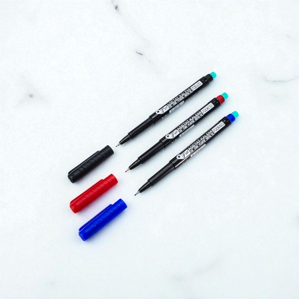 Pin Asetat Kalemi Silgili S Uç 700 Mavi