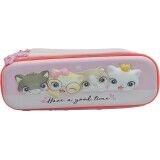 Taros Unick Color Kedi Kabartmalı 2 Gözlü Kalemkutu