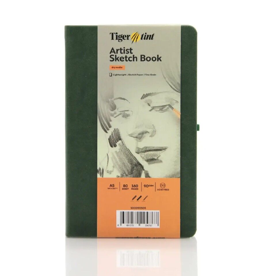 Güven Art Tigertint Eskiz Defteri Sert Kapak 90 Gr A5 80 Yaprak Yeşil
