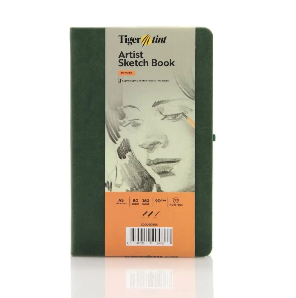 Güven Art Tigertint Eskiz Defteri Sert Kapak 90 Gr A5 80 Yaprak Yeşil