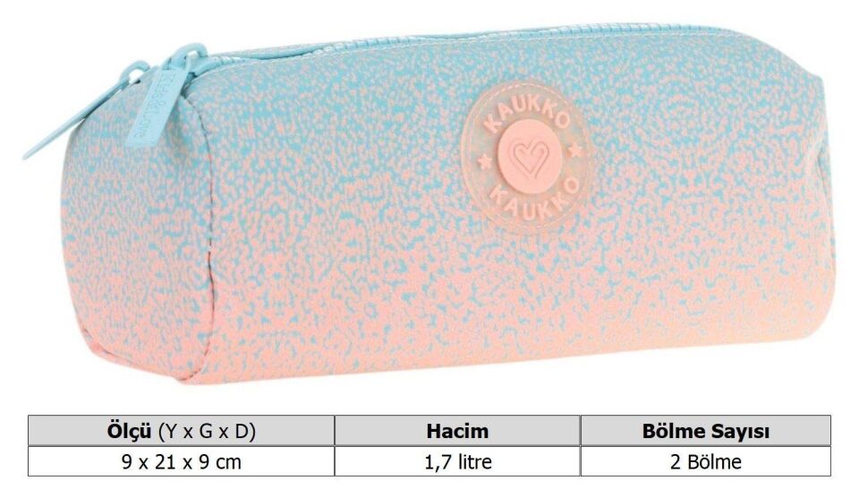 Kaukko Dots Dual Kalem Çantası Salmon