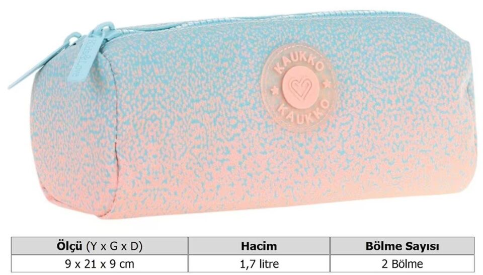 Kaukko Dots Dual Kalem Çantası Salmon