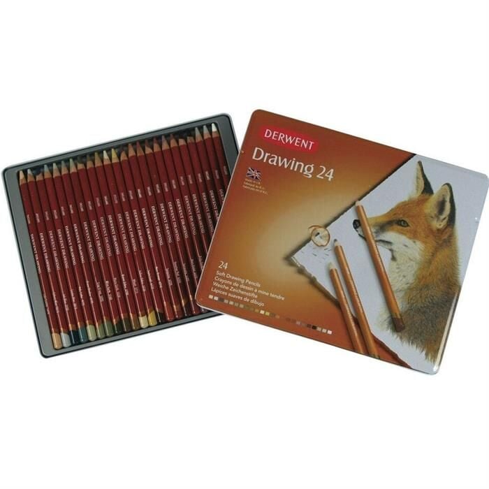 Derwent Drawing 24 Renk Set Metal Kutu