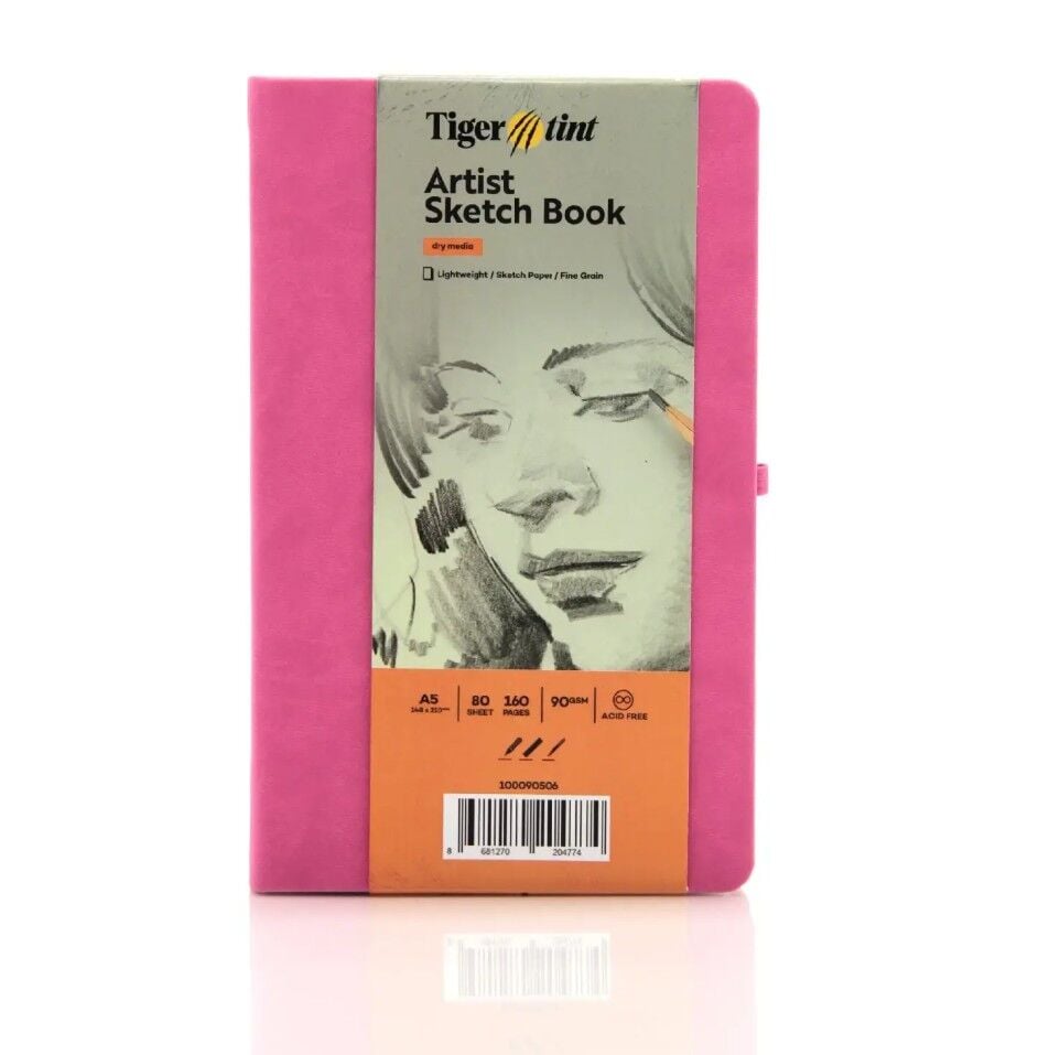 Güven Art Tigertint Eskiz Defteri Sert Kapak 90 Gr A5 80 Yaprak Pembe