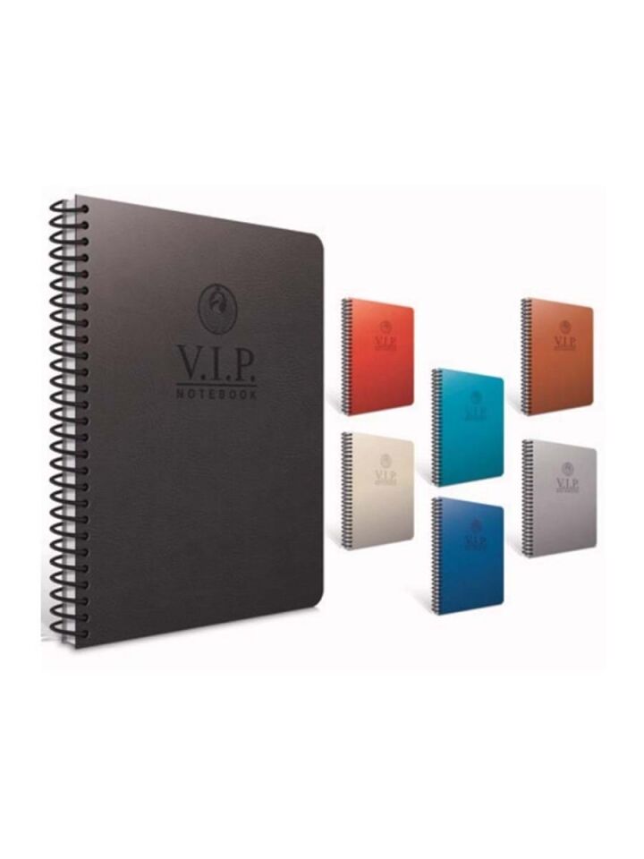 Gıpta Vip Spiralli Deri Kapak Defter A4 140 Yaprak Kare