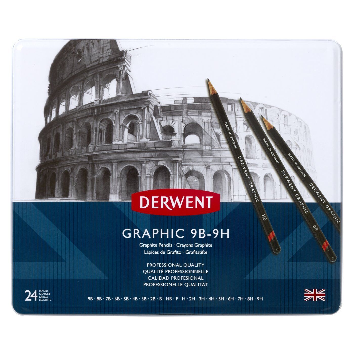 Derwent Graphic Pencil 24 Lü Set Metal Kutu