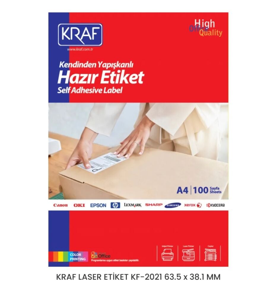 Kraf Laser Etiket Kf-2021 63,5x38,1 Mm