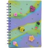 Taros Unick Color Süslü Kalp Delikli Rainbow Silikon A5 Defter