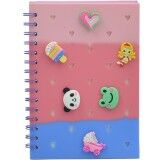 Taros Unick Color Süslü Kalp Delikli Rainbow Silikon A5 Defter