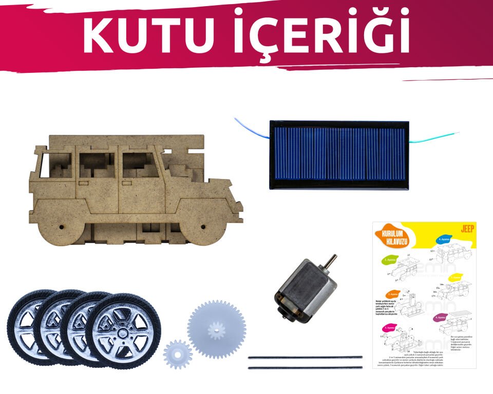 Emin İş Eğitimi Güneş Enerjili Jeep Yapım Seti
