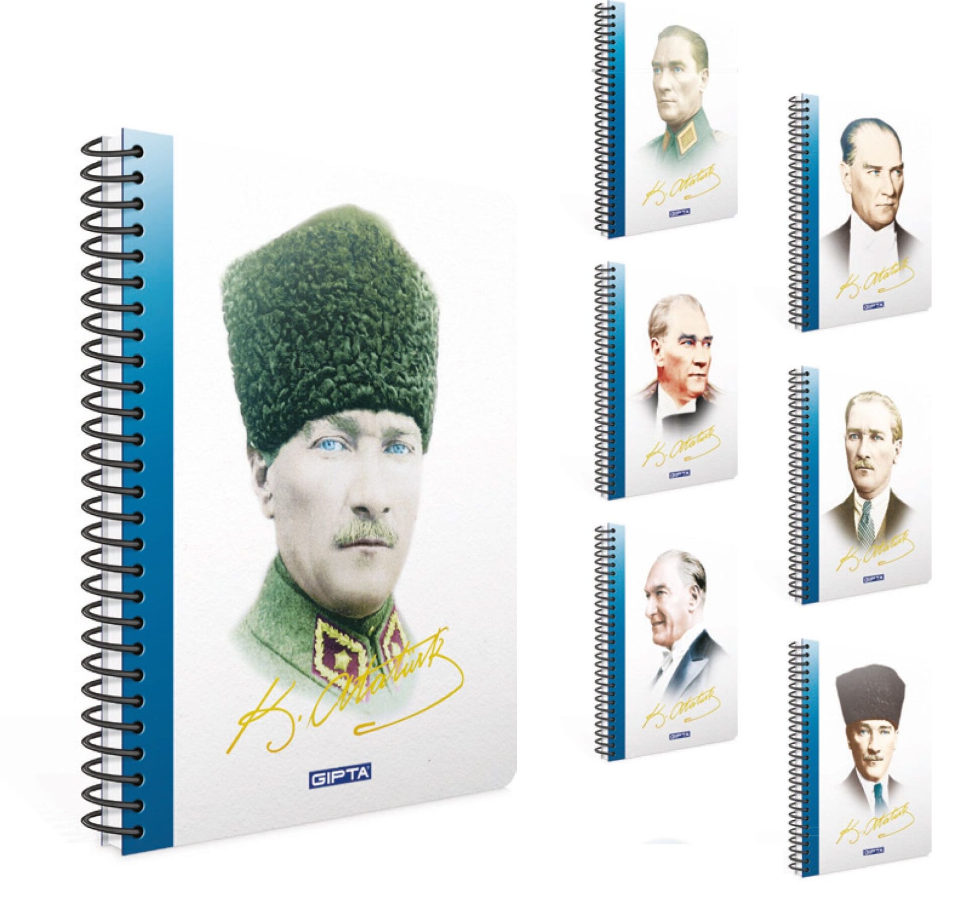 Gıpta Atatürk Spiralli Karton Kapak Defter A4 100 Yp Çizgili