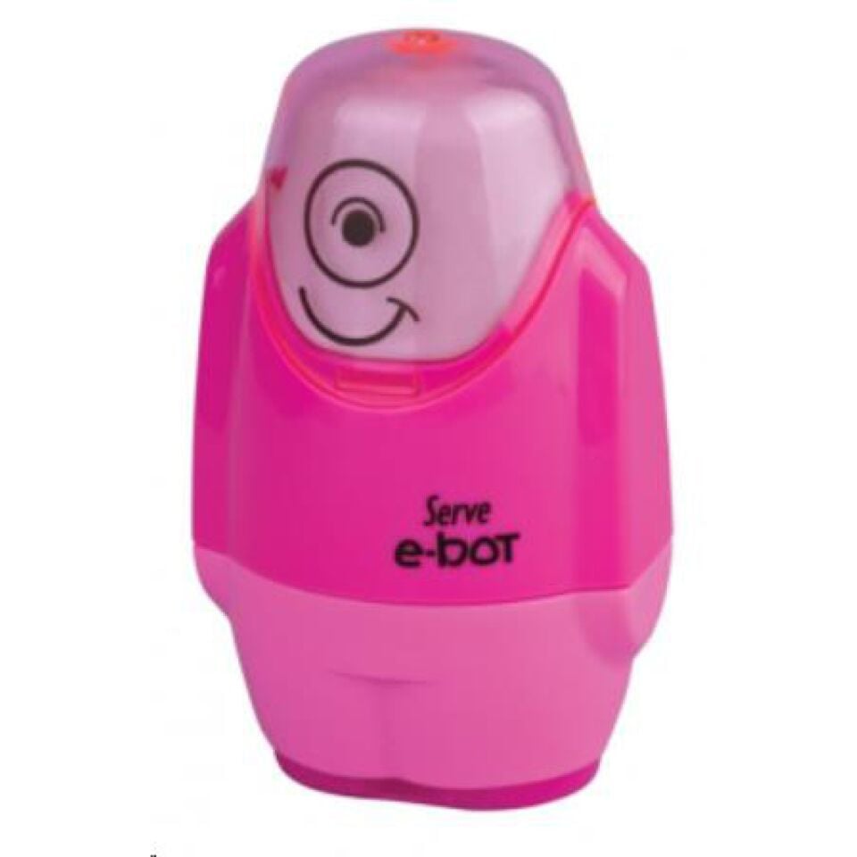 Serve E-Bot Silgili Kalemtraş Pembe Tekli