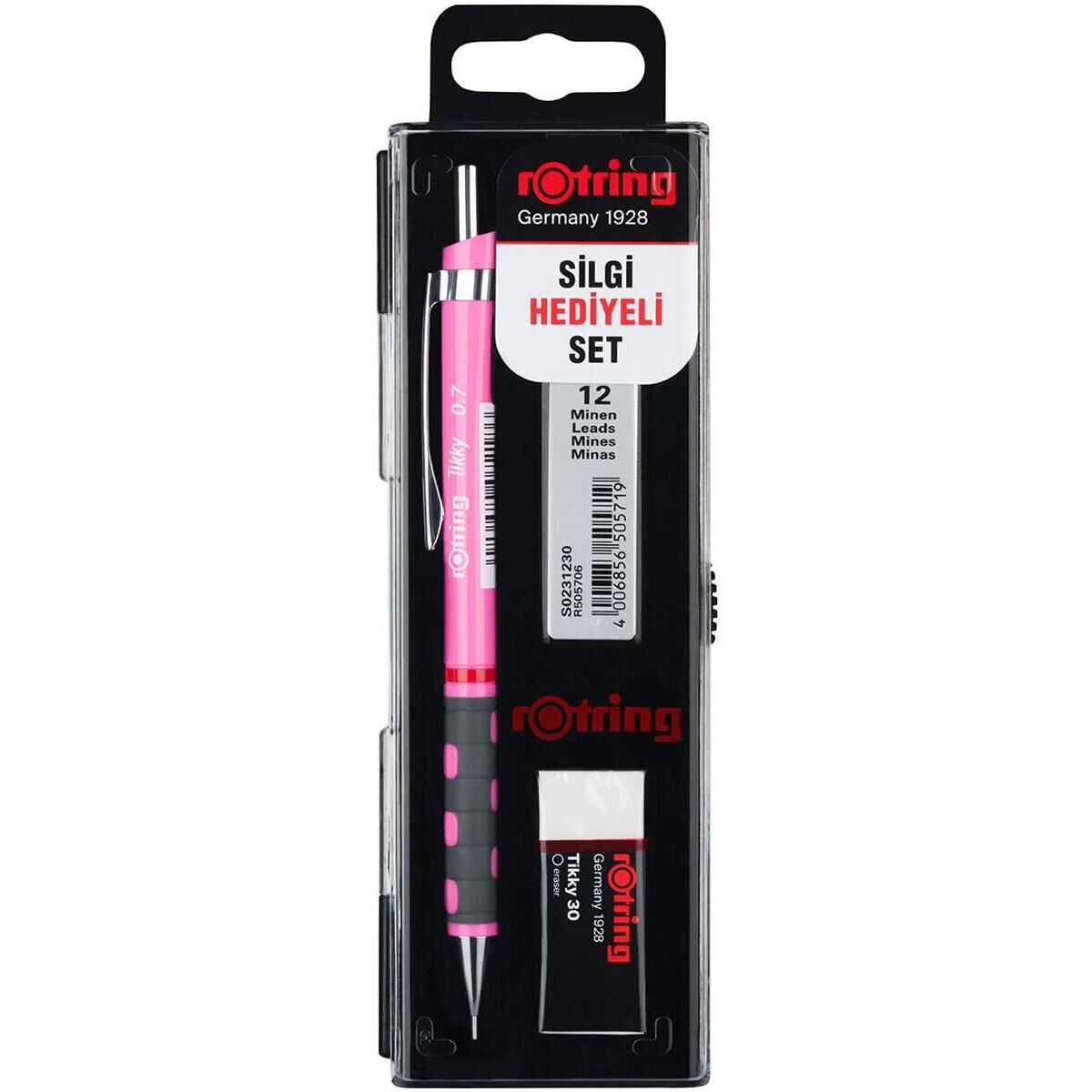 Rotring Tikky Min Silgi 3 Lü Okul Seti 0.7 Neon Pembe