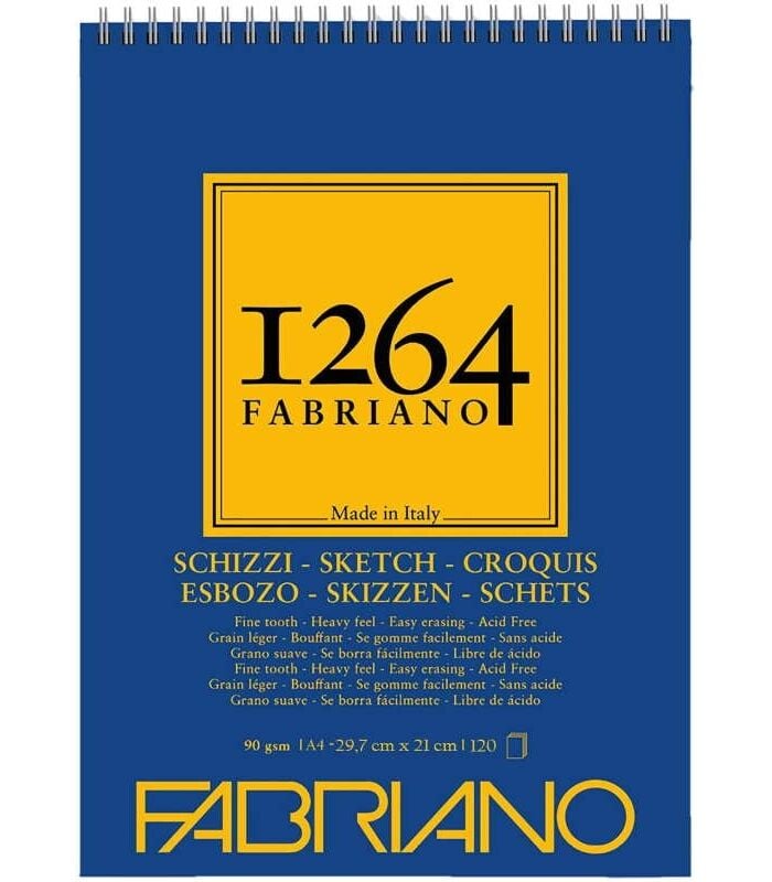 Fabriano 1264 Sketch Paper Üstten Spiralli Eskiz Defteri 90 Gr A4 120 Yaprak