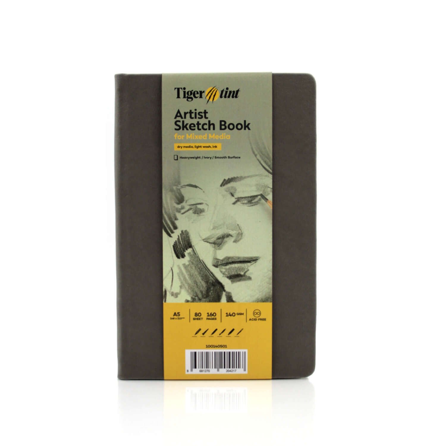 Güven Art Tigertint Eskiz Defteri Sert Kapak 140 Gr A5 80 Yaprak Gri