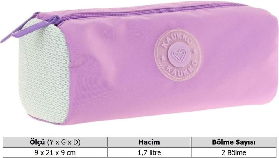 Kaukko Travel Dual Kalem Çantası Lilac