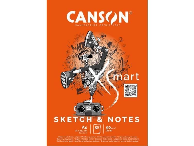 Canson Pad Xsmart Sketch Notes A4 90G 50Sh