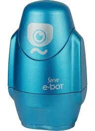 Serve E-Bot Silgili Kalemtraş Metalik Mavi Tekli