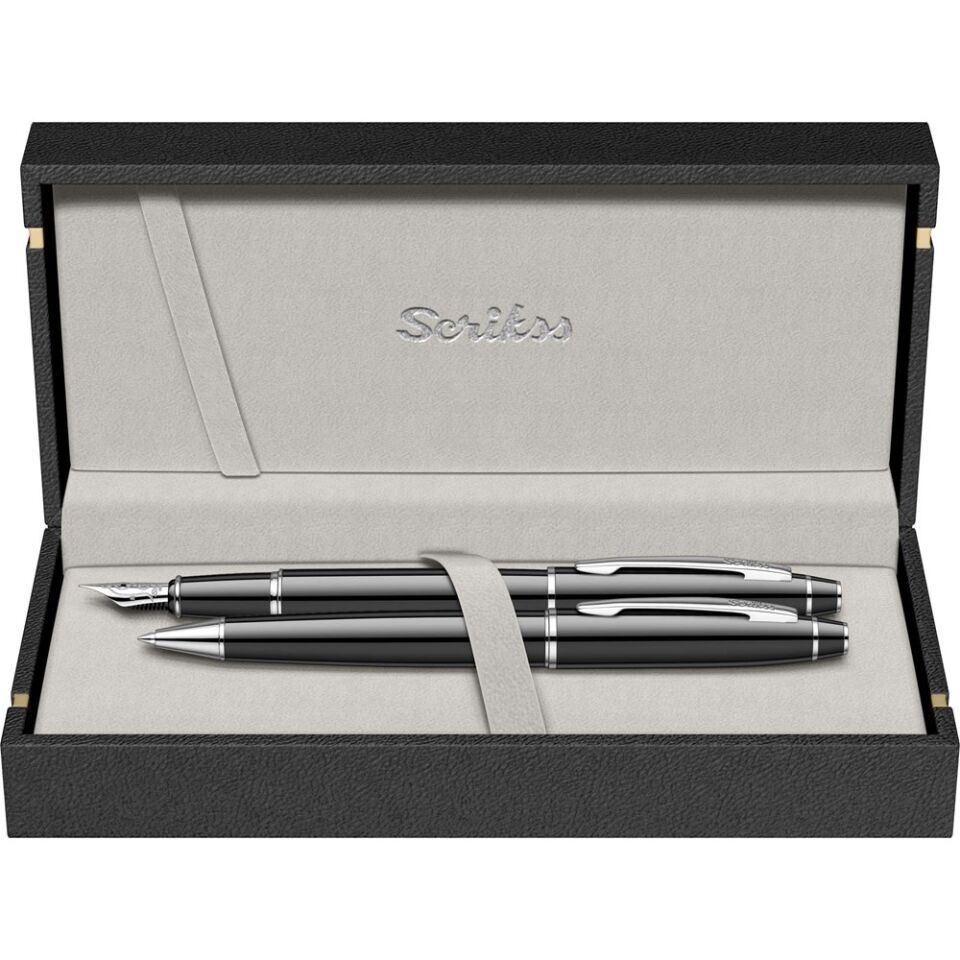 Scrikss 35 Dolmakalem - Tükenmez Kalem 2 Li Set Siyah