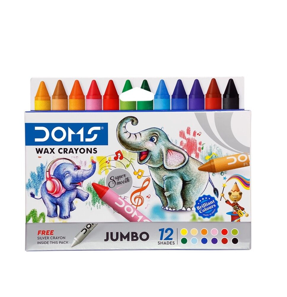 Doms Jumbo Wax Crayons 12 Shades