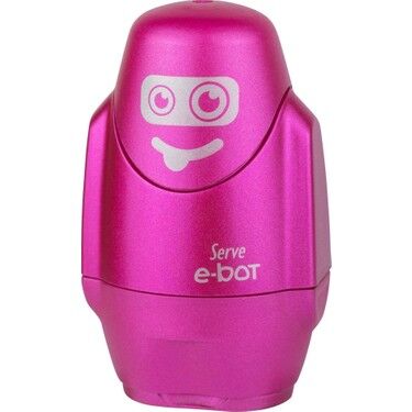 Serve E-Bot Silgili Kalemtraş Metalik Pembe Tekli