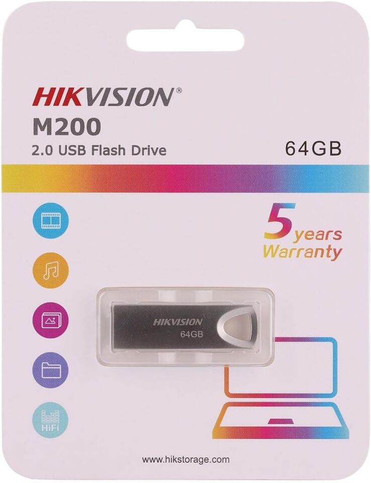 Hikvision 64GB USB2.0 HS-USB-M200/64G Flash Bellek