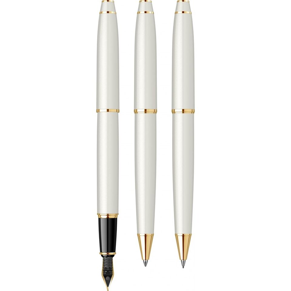 Scrikss 35 Dolmakalem - Tükenmez Kalem - Versatil 3 Lü Set Beyaz Altın