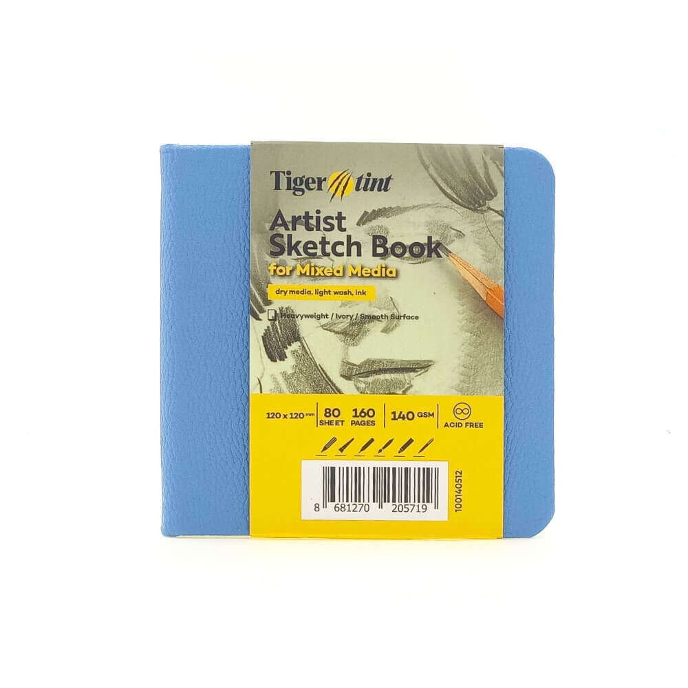 Güven Art Tigertint Eskiz Defteri Sert Kapak 140 Gr 12x12 Cm 80 Yaprak Gök Mavi 100140512