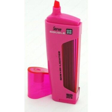 Serve Duble Mekanik Kurşun Kalem Ucu-Fosforlu Kalem 09 Mm Pembe