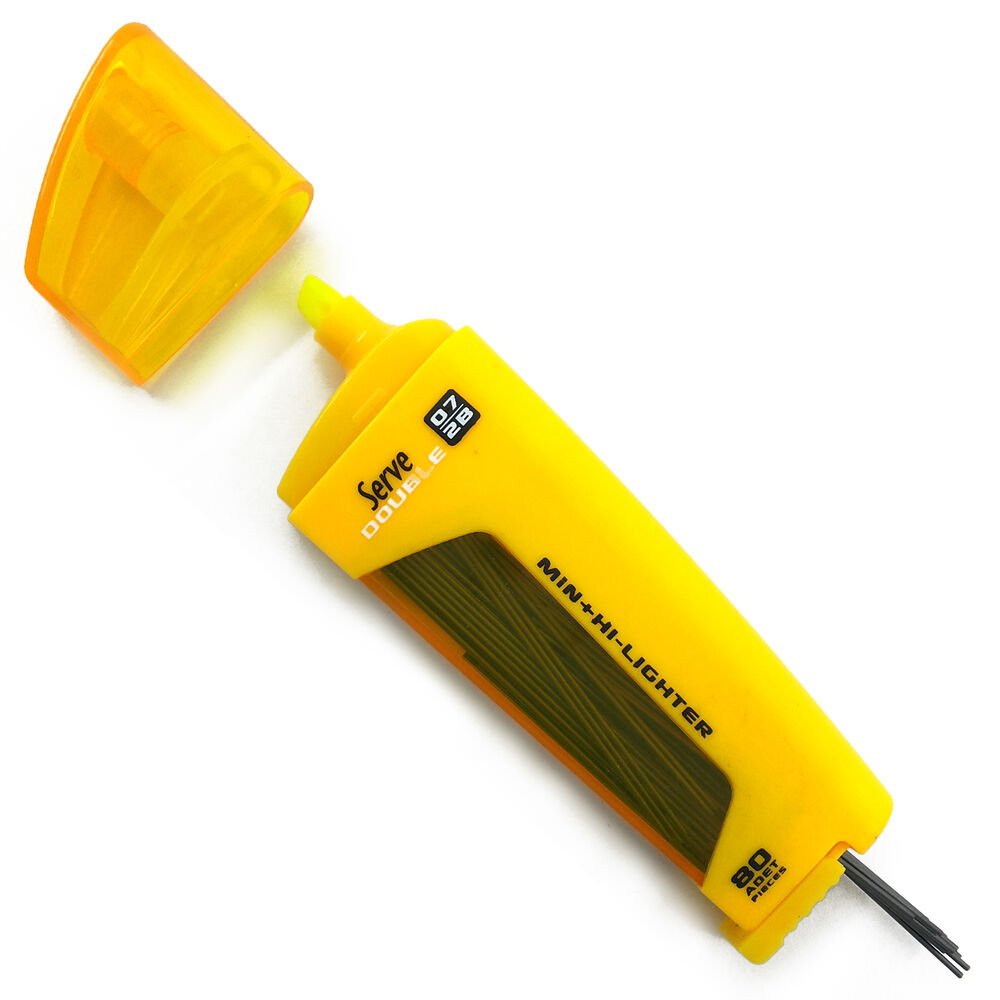 Serve Duble Mekanik Kurşun Kalem Ucu-Fosforlu Kalem 07 Mm Sarı