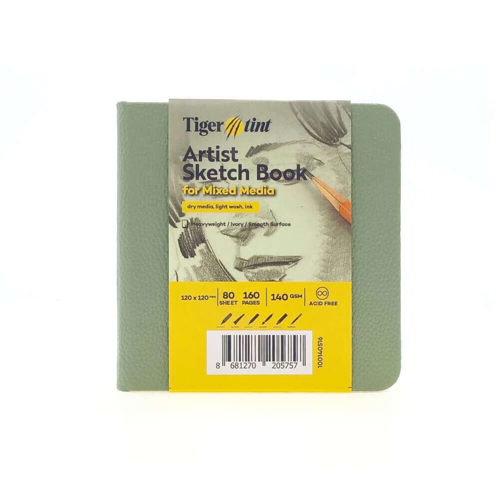 Güven Art Tigertint Eskiz Defteri Sert Kapak 140 Gr 12x12 Cm 80 Yaprak Mint Yeşili 100140516