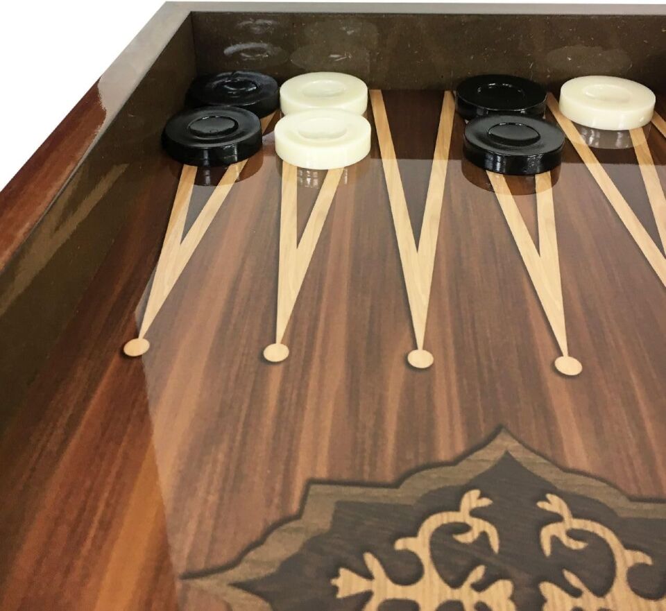 Star Antik Ceviz Tavla Takımı