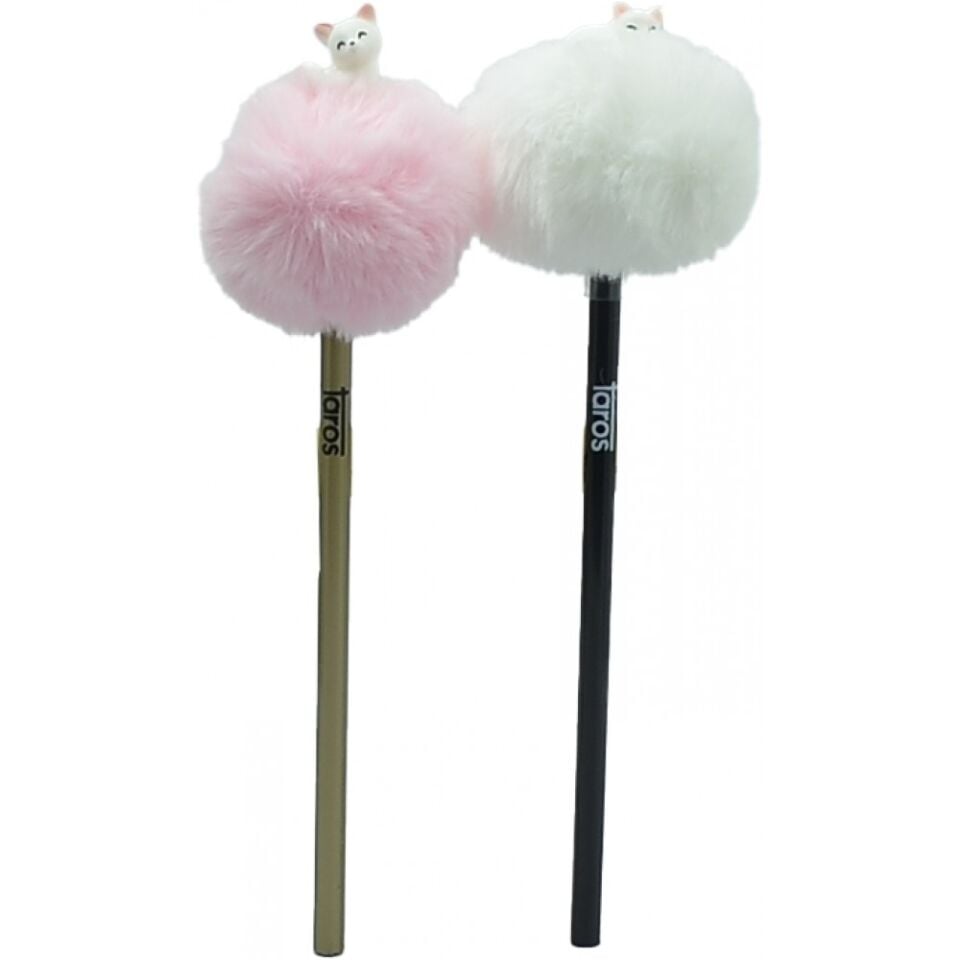 Taros Unick Color Kedi Tepeli Pon Pon Kurşun Kalem