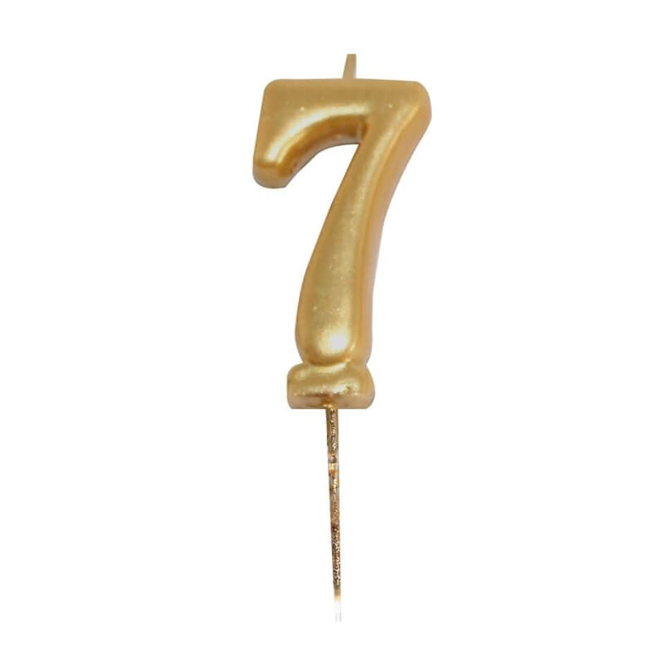 Astaş Rakam Mum Altın No 7