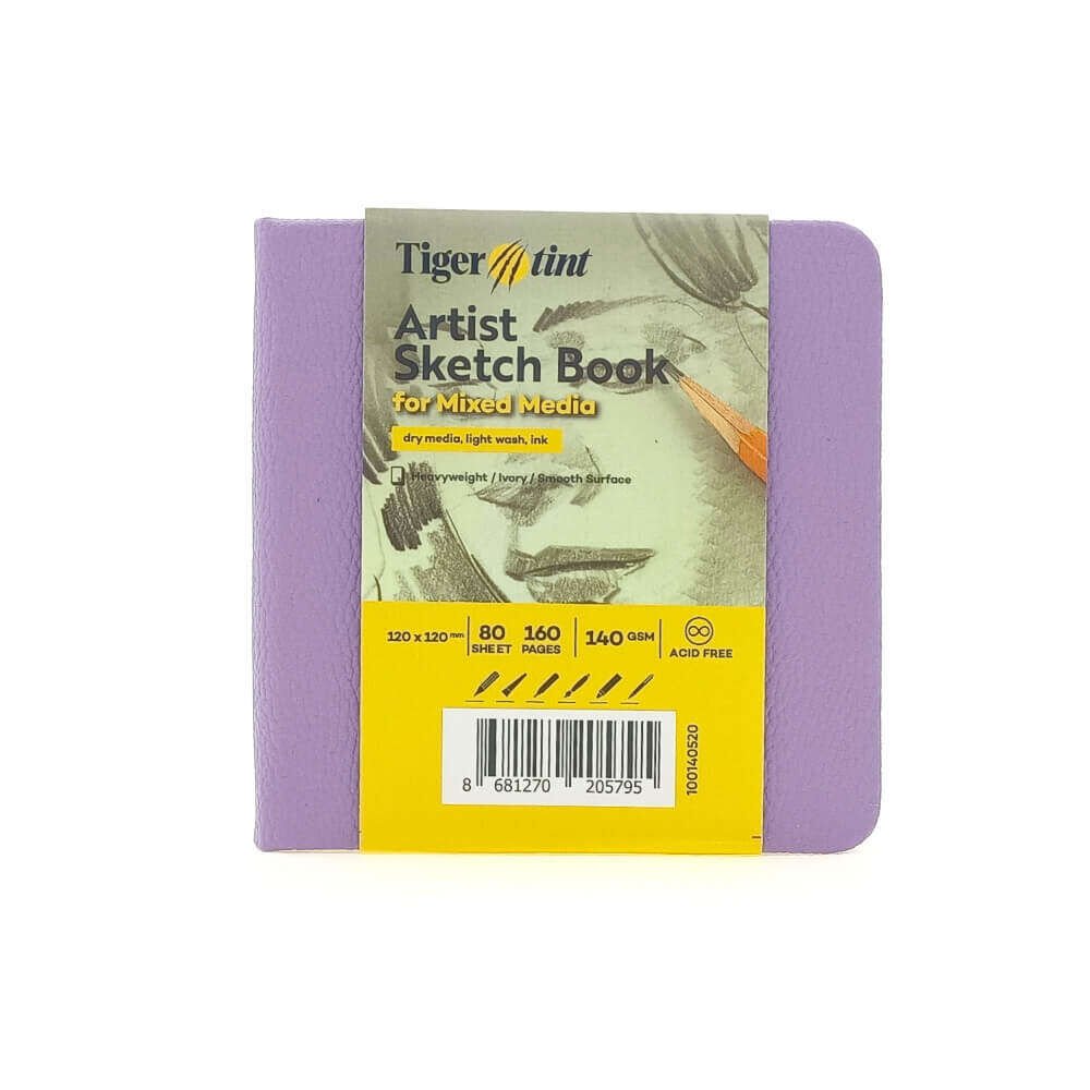Güven Art Tigertint Eskiz Defteri Sert Kapak 140 Gr 12x12 Cm 80 Yaprak Lila 100140520