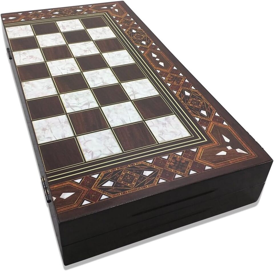 Star Antik Mozaik Sedef Tavla Takımı