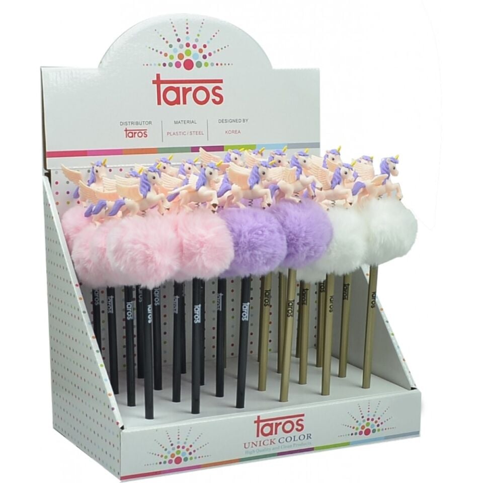 Taros Unick Color Unicorn Tepeli Pon Pon Kurşun Kalem