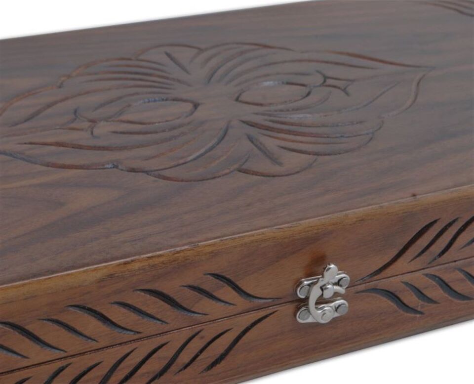 Star Oymalı Masif Ceviz Tavla Takımı