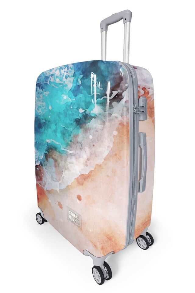 Yaygan Coral High Renkli Desenli Valiz NO2  Set 16813-2