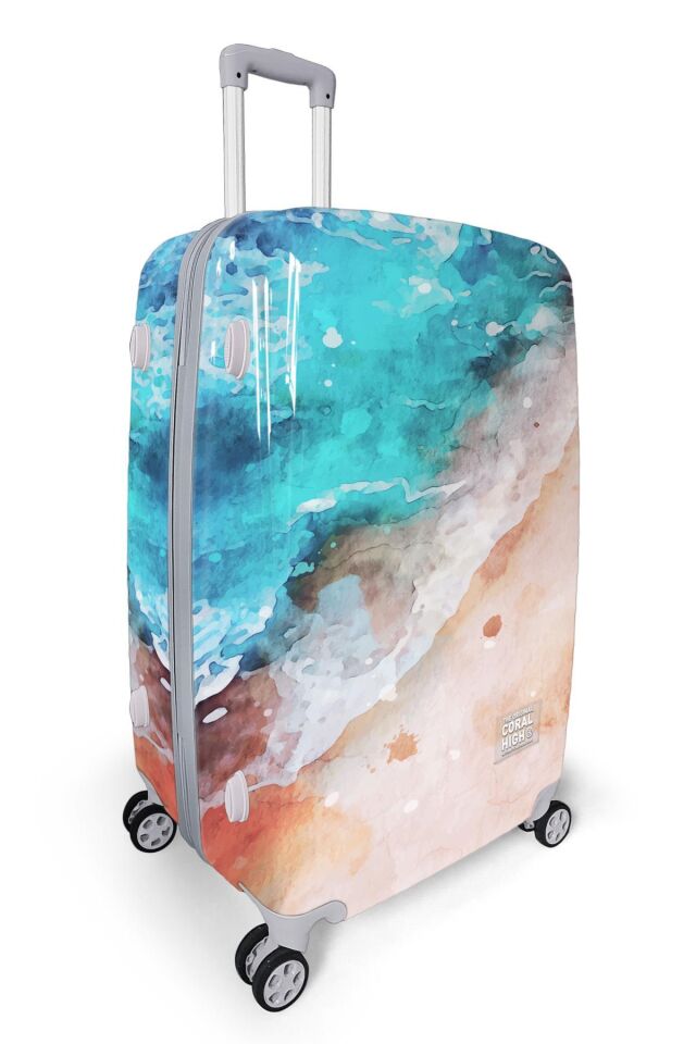 Yaygan Coral High Renkli Desenli Valiz NO2  Set 16813-2