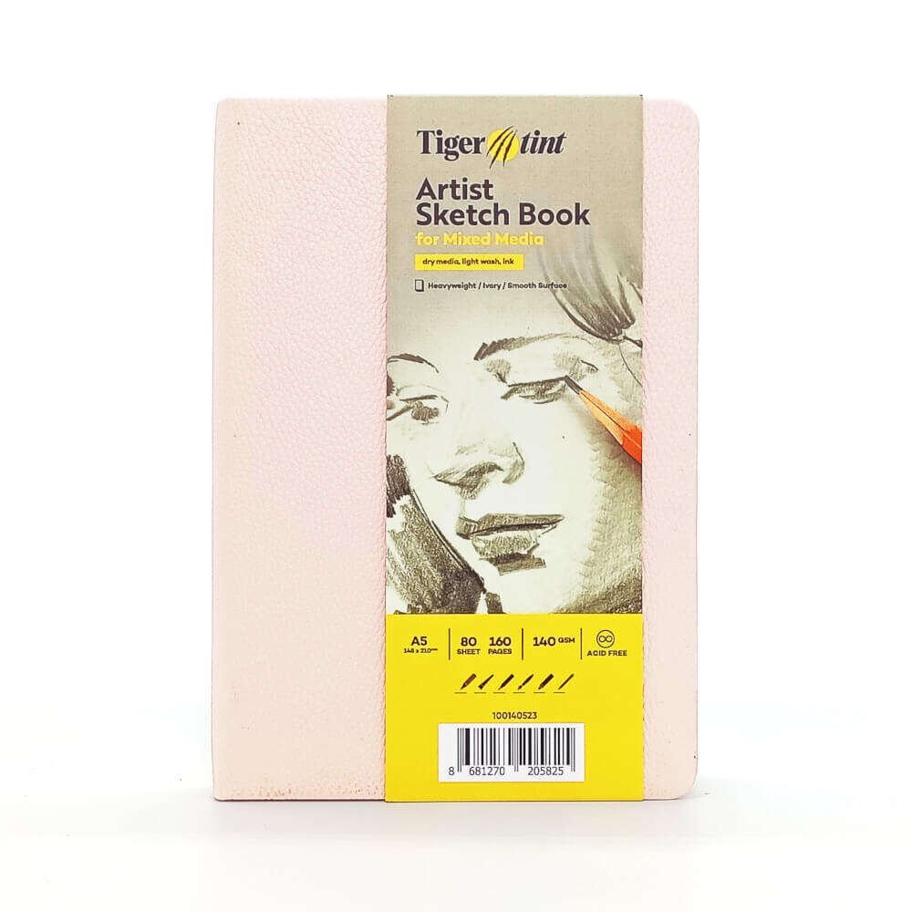 Güven Art Tigertint Eskiz Defteri Sert Kapak 140 Gr A5 80 Yaprak Pudra Pembe 100140523