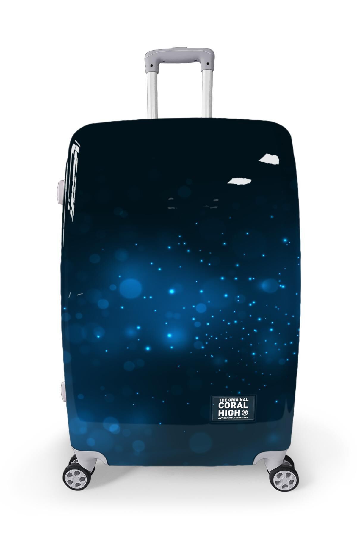 Yaygan Coral High Lacivert Desenli Valiz NO3 Set 16828