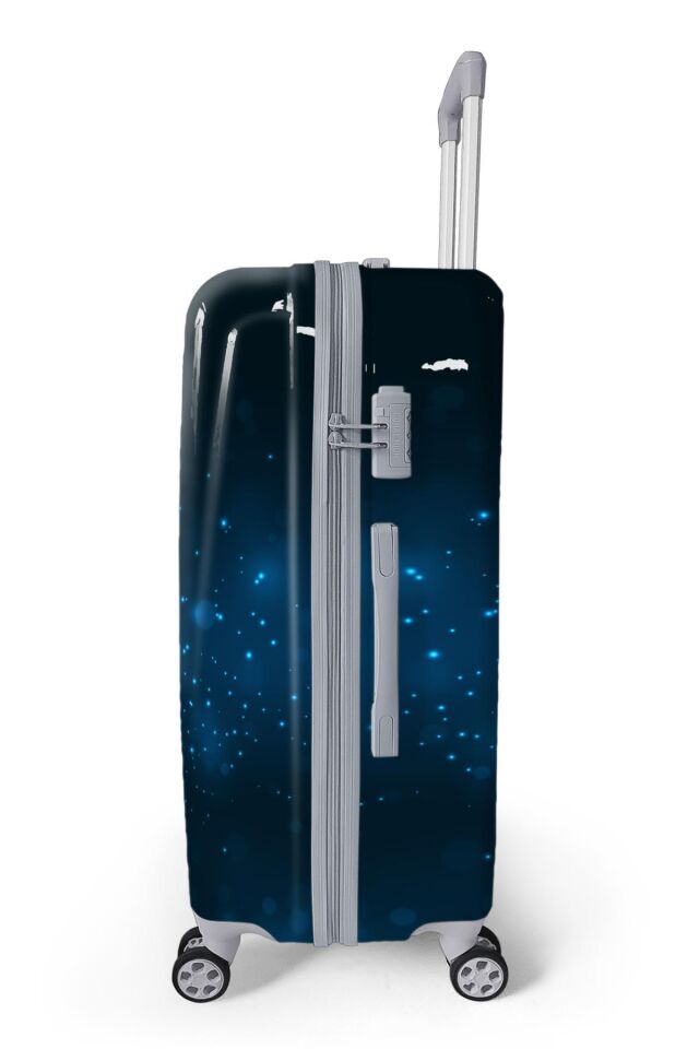 Yaygan Coral High Lacivert Desenli Valiz NO3 Set 16828