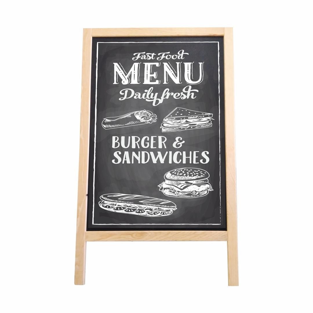 İnter 60x90 Ahşap Menü Tahtası Tek Taraflı