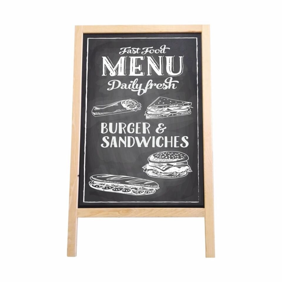 İnter 60x90 Ahşap Menü Tahtası Tek Taraflı